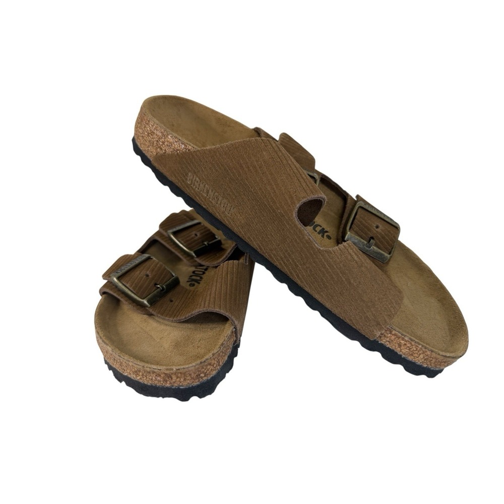 Birkenstock Arizona sandal Dark Tea Corduroy Suede Size 7 Women's No Box - Picture 5 of 6